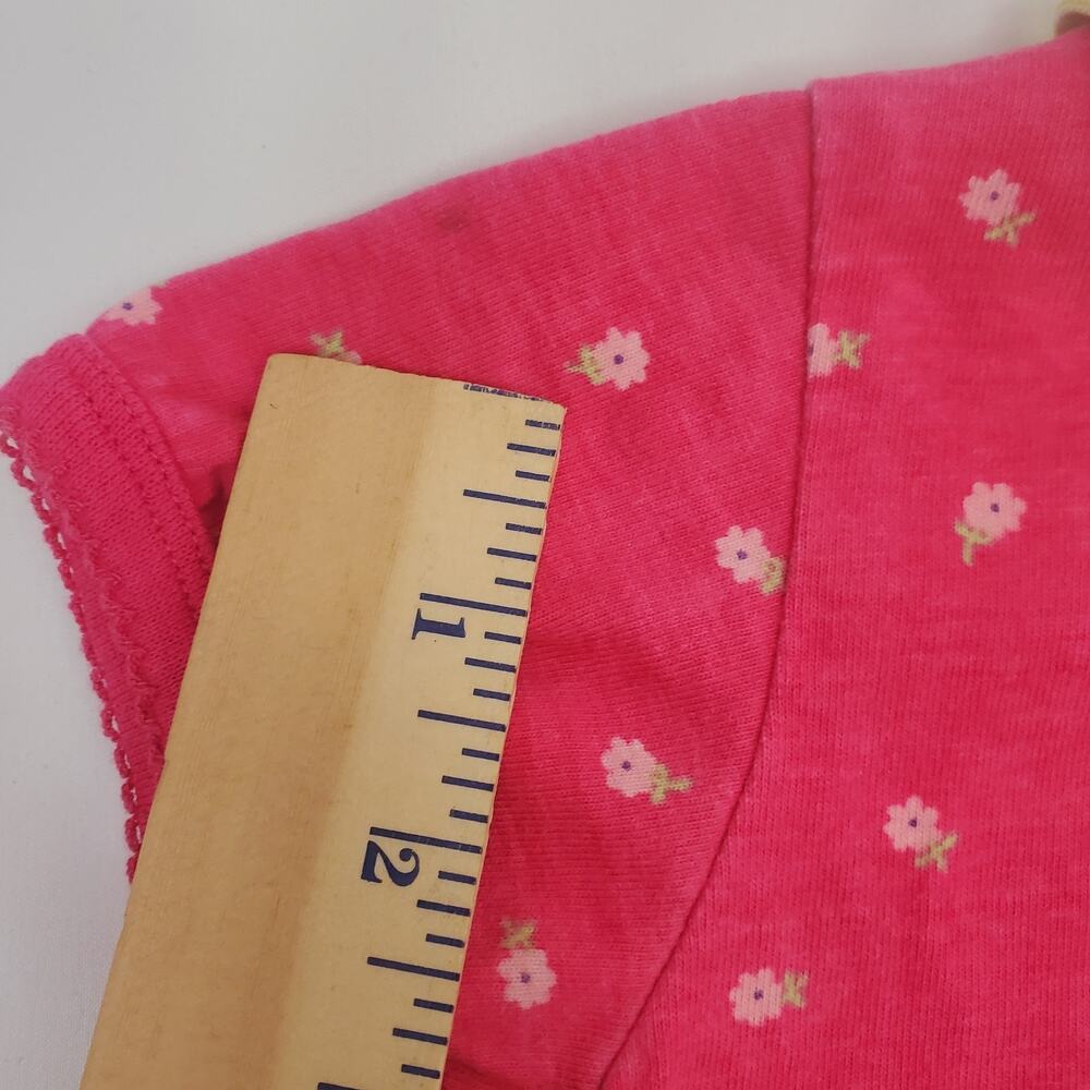 Y2k Vintage Circo 3T Playful Pink Floral 2pc Shortalls Overalls Girls Outfit Set - Picture 7 of 8